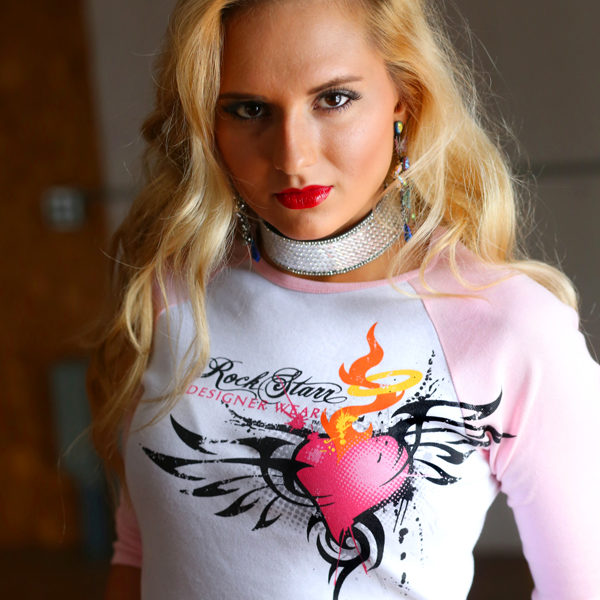 RockStarr Designer Wear Angel Womens Raglan T-shirt