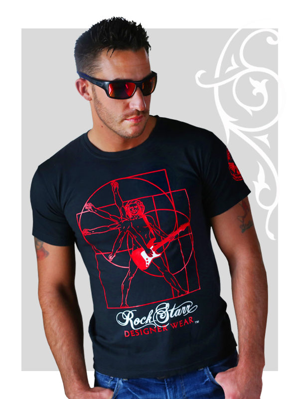 RockStarr Designer Wear David Starr Davinci Getruvian Rock N Roll Mens T-shirt