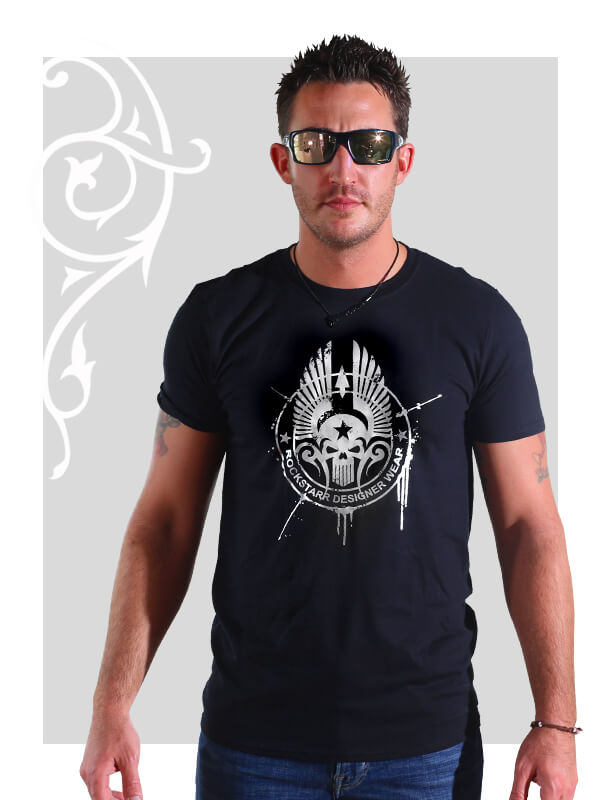 RockStarr Designer Wear Skull Mens T-shirt